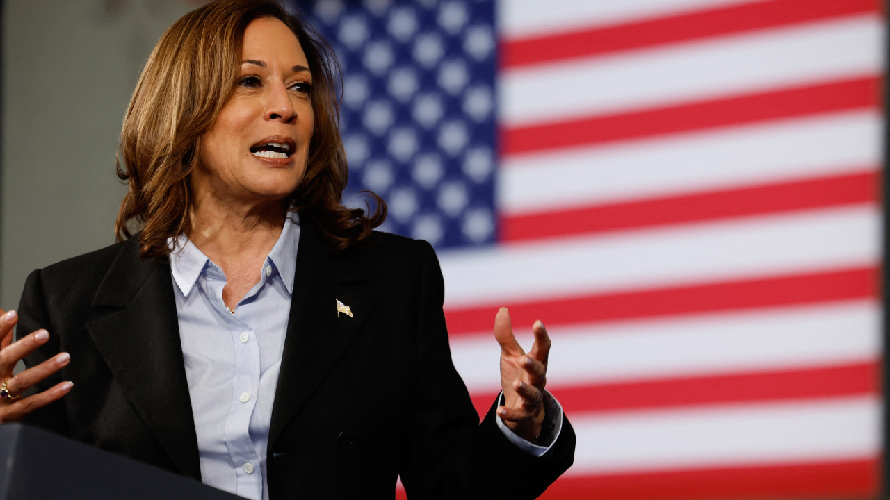 US Vice President and Democratic presidential candidate Kamala Harris speaks at a Labor Day event at Northwestern High School in Detroit, Michigan on September 2, 2024. (Photo by JEFF KOWALSKY/AFP) (Photo by JEFF KOWALSKY/AFP via Getty Images)